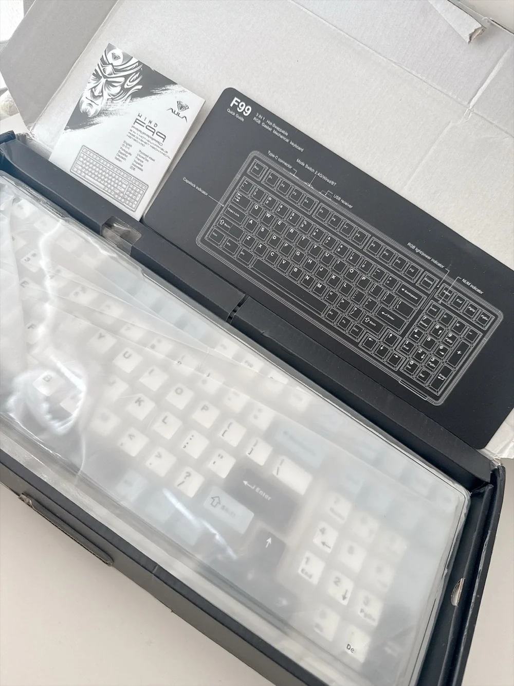 AULA F99 Wireless Mechanical Keyboard, Tri-mode, Custom Keyboard, RGB, Gaming